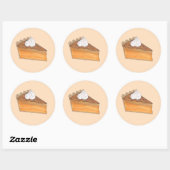 Sweet Potato Pie Slice kerstsol Eet Dessert Ronde Sticker (Vel)