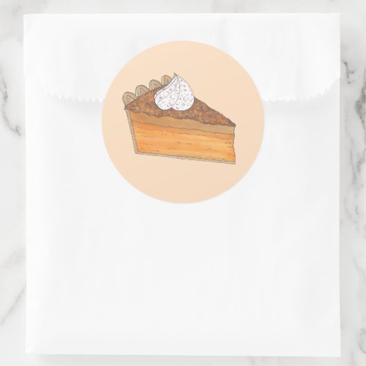 Sweet Potato Pie Slice kerstsol Eet Dessert Ronde Sticker (Tas)