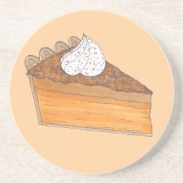 Sweet Potato Pie Slice Soul Food Kerstvakantie Zandsteen Onderzetter