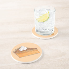 Sweet Potato Pie Slice Soul Food Kerstvakantie Zandsteen Onderzetter