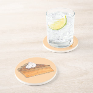 Sweet Potato Pie Slice Soul Food Kerstvakantie Zandsteen Onderzetter