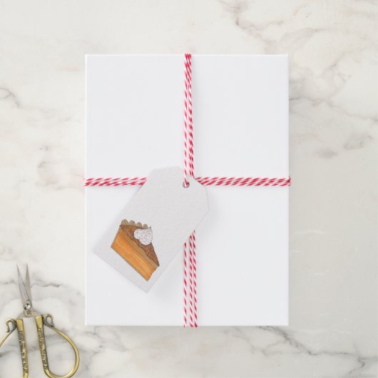 Sweet Potato Pie Slice Vakantie Kerstmis Voedsel Cadeaulabel (Met Touw)