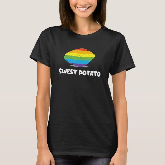 Sweet Potato Rainbow LGBTQ Funny Sweet Potato Yam T-shirt (Voorkant)