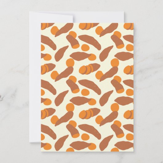 Sweet Potatoes Illustrations Thanksgiving Party Kaart (Achterkant)