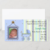 Sweet Pram Boy Geboorteaankondiging Fotokaart Aankondiging (Voorkant / Achterkant)