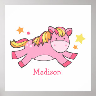 Sweet Prancing Pony Baby Nursery Poster