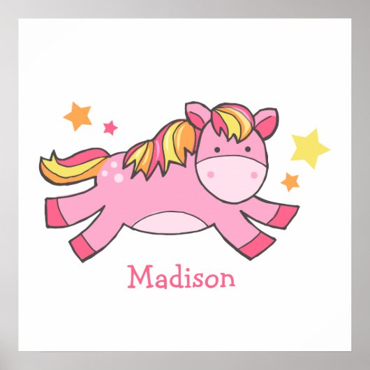 Sweet Prancing Pony Baby Nursery Poster (Voorkant)