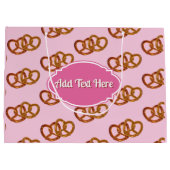 Sweet Pretzel Patroon & eigen naam of groet roze Groot Cadeauzakje (Achterkant)
