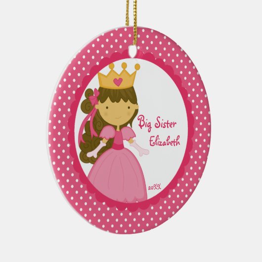 Sweet Princess Big Sister kerstversiering Keramisch Ornament (Rechts)