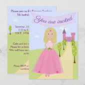 Sweet Princess Birthday Uitnodiging (Voorkant / Achterkant)