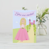 Sweet Princess Birthday Uitnodiging (Staand voorkant)