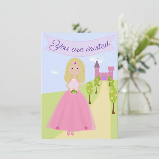 Sweet Princess Birthday Uitnodiging (Staand voorkant)