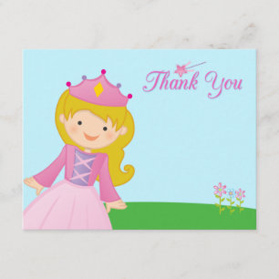 Sweet princess girl bedankt je platte kaart