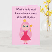 Sweet Princess Happy Birthday Tante voor nichtje Kaart (Gele Bloem)