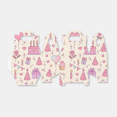 Sweet Princess Party Celebration Pattern Bedankdoosjes (Uitgevouwen)