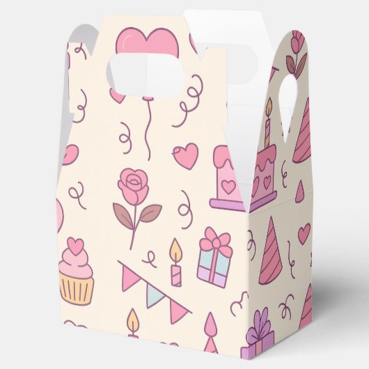 Sweet Princess Party Celebration Pattern Bedankdoosjes (Geopend)