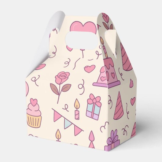 Sweet Princess Party Celebration Pattern Bedankdoosjes (Voorkant Zijde)