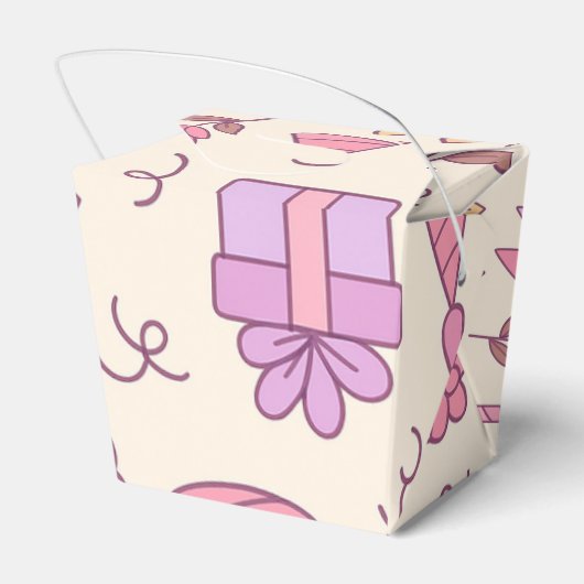 Sweet Princess Party Celebration Pattern Bedankdoosjes (Achterkant)