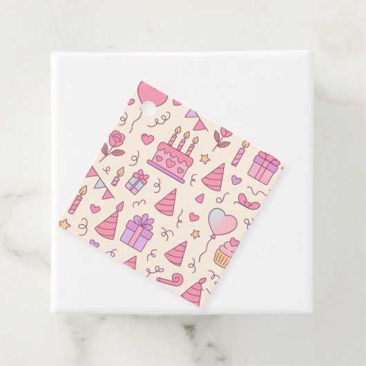 Sweet Princess Party Celebration Pattern Bedankjes Labels (In situ)