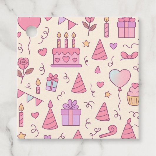 Sweet Princess Party Celebration Pattern Bedankjes Labels (Voorkant)