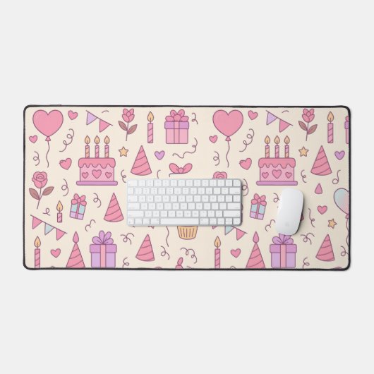 Sweet Princess Party Celebration Pattern Bureaumat (Keyboard & Muis)