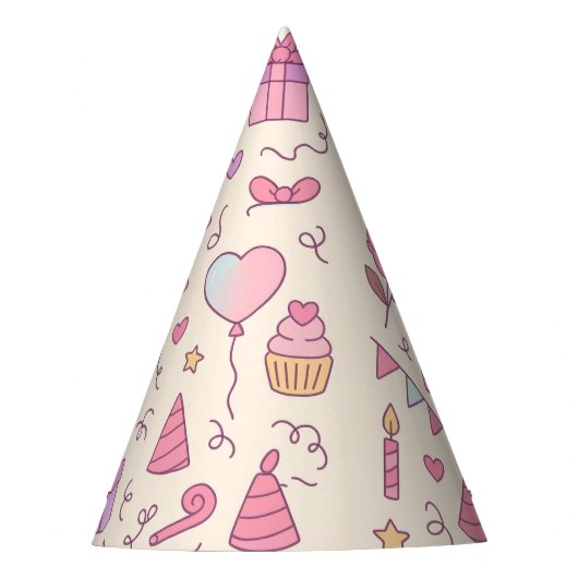 Sweet Princess Party Celebration Pattern Feesthoedjes (Voorkant)