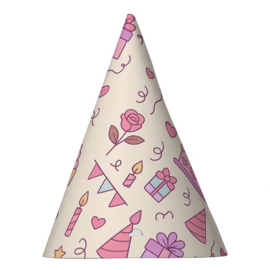 Sweet Princess Party Celebration Pattern Feesthoedjes (Rechts)