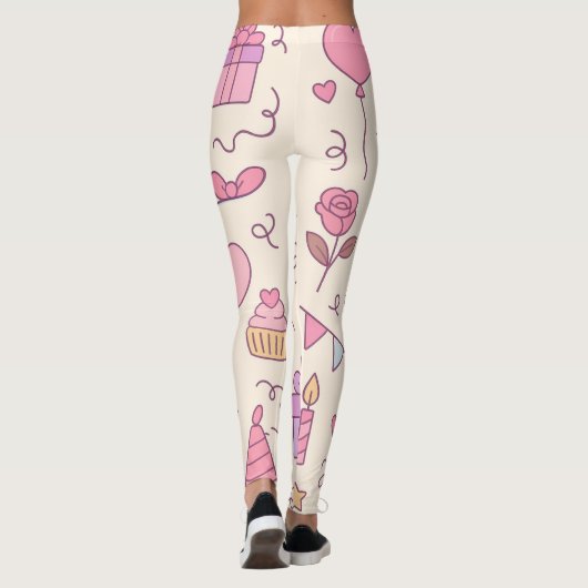 Sweet Princess Party Celebration Pattern Leggings (Achterkant)