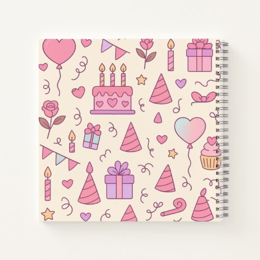 Sweet Princess Party Celebration Pattern Notitieboek (Achterkant)