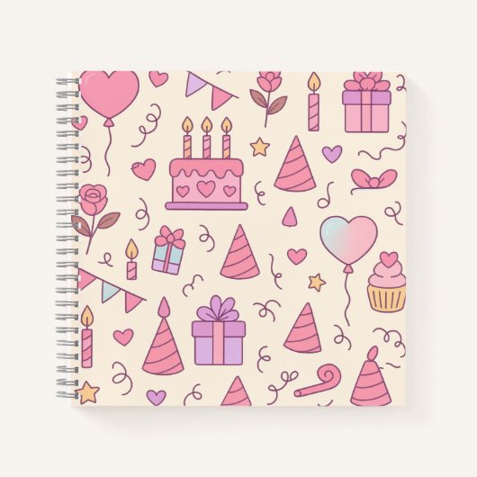 Sweet Princess Party Celebration Pattern Notitieboek (Voorkant)