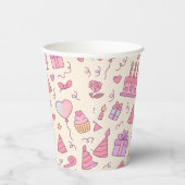 Sweet Princess Party Celebration Pattern Papieren Bekers (Rechts)