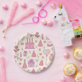 Sweet Princess Party Celebration Pattern Papieren Bordje