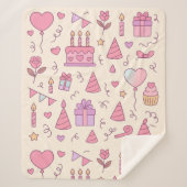 Sweet Princess Party Celebration Pattern Sherpa Deken (Voorkant)