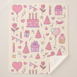 Sweet Princess Party Celebration Pattern Sherpa Deken