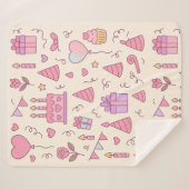 Sweet Princess Party Celebration Pattern Sherpa Deken (Voorkant (horizontaal))