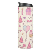 Sweet Princess Party Celebration Pattern Thermosbeker (Geroteerd rechts)