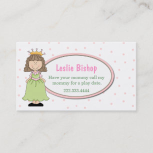 Sweet Princess Play Date Card Contactkaartje