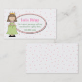 Sweet Princess Play Date Card Contactkaartje (Voorkant / Achterkant)