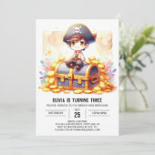 Sweet Printable Pirate Birthday Kaart (Staand voorkant)
