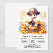 Sweet Printable Pirate Birthday Kaart (Voorkant / Achterkant)