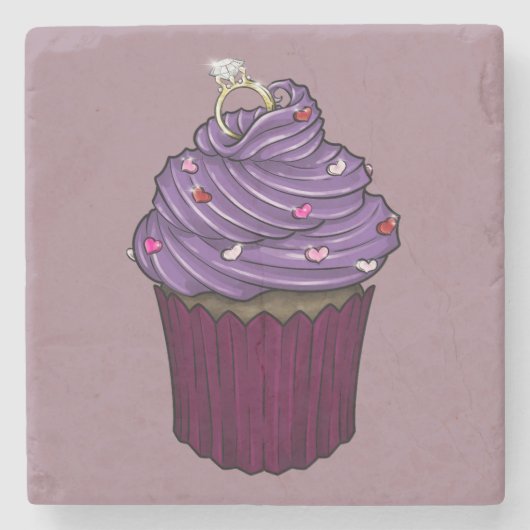 Sweet proposal Cupcake Stenen Onderzetter (Voorkant)