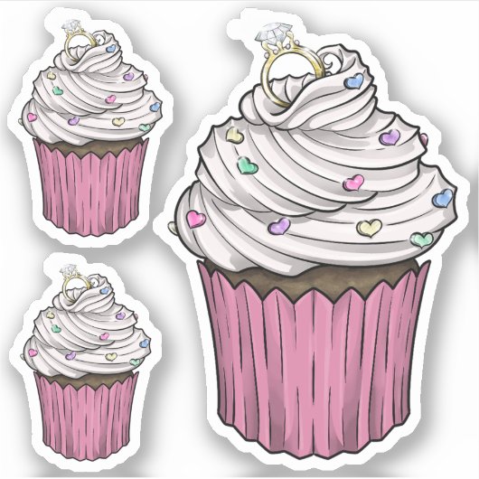 Sweet proposal Cupcake Sticker (Voorkant)