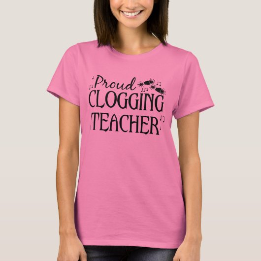 Sweet Proud Clogging Teacher in het zwart met scho T-shirt (Voorkant)