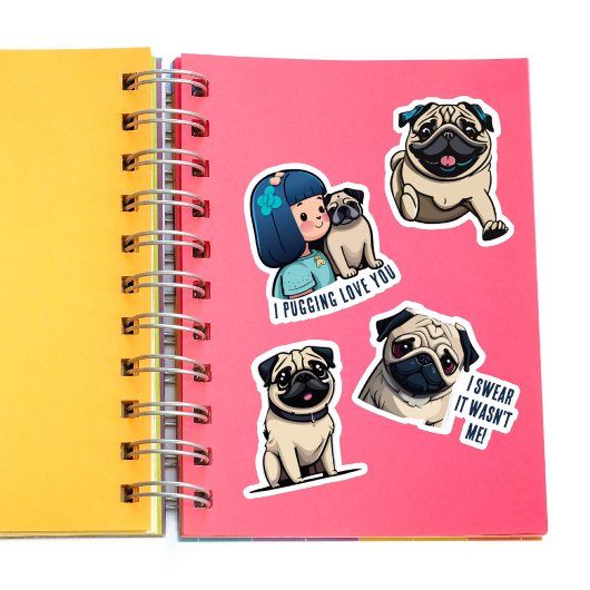 Sweet Pug Stickers Set