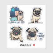 Sweet Pug Stickers Set (Vel)