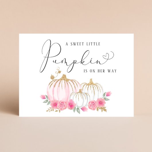 Sweet Pumpkin Baby Girl Sprinkle Uitnodiging Briefkaart