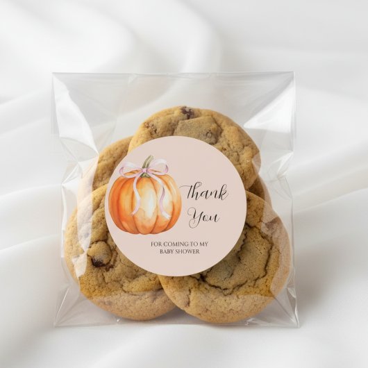 Sweet Pumpkin Baby Shower Thank You Ronde Sticker