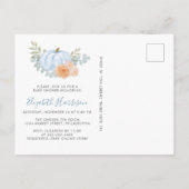Sweet Pumpkin Baby Shower Uitnodiging Briefkaart (Achterkant)