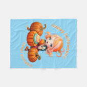 Sweet pumpkin clear blue  fleece deken (Voorkant (Horizontaal))