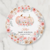 Sweet Pumpkin Floral Baby shower Bedankjes Labels (Voorkant)